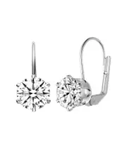 Genevive Kids Silver CZ Earrings