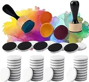 56 Packs Mini Round Ink Blending Tool with Foams Replacement Refill Foam Set Including 54 Pcs Replacement Foam Padsfor Distressing, Blending Scrapbooking Painting Drawing Art SuppliesInk Tools