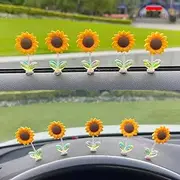Sunflower Car Dashboard Decorations Shaking Sun Flower Bobblehead Car Decor for Women, for Cute Girl Car Interior Desk Ornaments Gifts (5, Sunflowers), XRKCZ-01
