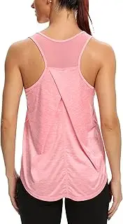 [Dawnrole] Women's Sports Tank Top Sleeveless Lightweight Fitness Top Yoga Tops, Pink, M