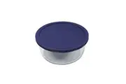 Pyrex Simply Store 4 Cup Round Container with Blue Lid