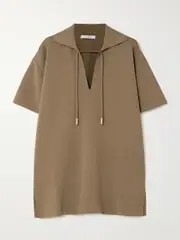 [Max Mara] Max Mara - Poltava Ribbed Jersey Blouse - Brown - small small Brown
