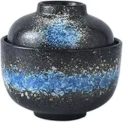 PRETYZOOM Japanese Ceramic Steaming Bowl Kitchen Egg Steamer for Soups Desserts and Steamed Eggs Design Present for Friends and Family Restaurant