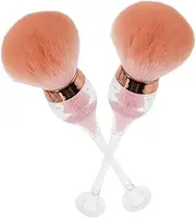 FOMIYES 2pcs Nail Dust Brush Nail Dust Collector Manicure Dust Remover Art Powder Remover Acrylic Powder Brush Manicure Dust Brush Manicure Clean up Brush Nail Cleaning Brush Pink Plastic