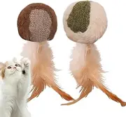 Cat Toys Catnip | Cat Chew Toy Feather Catnip Balls,Cute Doll Feather Ball, Calming Interactive Indoor Games for Kitten Chewing, Exercise, Teeth Cleaning