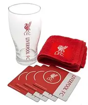 (n/a, Multi-Colour) - Liverpool FC Official Wordmark Mini Football Bar Set (Pint Glass, Towel & Beer Mats)