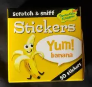Peaceable Kingdom Scratch & Sniff Stickers - 50 Sticker Roll - Banana