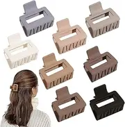 Women's Hair Accessories - Matte Square and Rectangle Medium & Small Claw Clips for Thick, Thin or Long Hair, Strong Hold, Non-Slip Styling