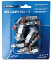 Ironair NITTO STYLE AIR COUPLER KIT SA4419S2 9Pcs Nickel Plated, Anti-Corrosion