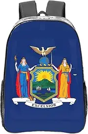 HJLUUFT New York State Flag print Clear Backpack for Stadium Events, Small Clear Backpack for Concert Festival Sports