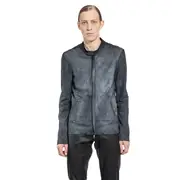[GIORGIO BRATO] Coated Stretch Lambskin Biker Jacket Black
