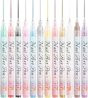 Nail Painting Pens,12-Color Waterproof Acrylic Nail Graffiti Pen Set - 0.5mm Toes Top Drawing Markers Graffiti Set For Thin Detail
