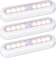 STAR-SPANGLED 18cm Motion Sensor Lights Indoor, Cordless High CRI LED Stick on Lights AAA Battery Powered for Closet, Stairs, Under Cabinet, Kitchen, Hallway (Warm White, 3 Pack)