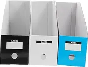 GANAZONO 3Pcs Desktop File Holder Versatile Document Organizer for Office Desk Corrugated Paper Construction Multi Color Design Efficient Storage for Papers and Files