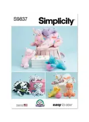 Simplicity Easy Plush Fleece Kitten Bunny and Puppy Sewing Pattern Kit by Car...