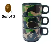 A BATHING APE ABC CAMO STACKING MUGS 3 pcs Set New from Japan