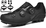 Men's Mountain Bike Shoes Indoor Outdoor Cycling Shoes with 2-Bolts SPD Cleats for MTB Riding