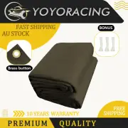 5x5m Heavy Duty Waterproof Dustproof Olive Drab Canvas Tarp Camping Tarpaulin AU