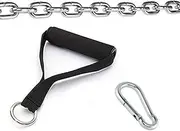 HCE Foam Grip Nylon Cable Handle with D Ring & Snap Link Chain - Heavy Duty Gym Attachment Equipment Accessories