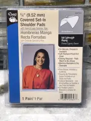 Dritz 3/8" Covered Set-In With Hook & Loop Tape Shoulder Pads 2 Pkg White New