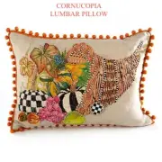 Mackenzie Cornucopia Beaded Lumbar Pillow Childs New