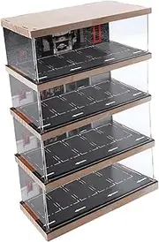 1/64 Diecast Car Display Case Desktop Decor, Simulation Parking Lot Display Case Protective Vehicle Garage Showcase for Model Collectors, 4 Tier