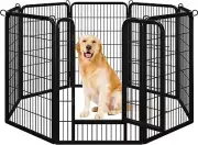 Heavy Duty Steel Outdoor Playpen 40" Portable 8 Panel w Gate Dog Cat Rabbit Camp