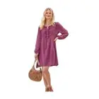 NWT Sundance Chantae Eyelet Long Sleeve Dress Pink Purple Mauve Size Small