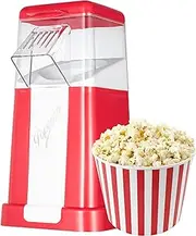 Popper Maker, Popcorn, Fast 3 min Popcorn Machine Automatic Popcorn Machine for Home use Party Kids (Red)