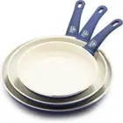Soft Grip Healthy Ceramic Nonstick, 8" 10" and 12" Frying Pan Skillet Set PFAS