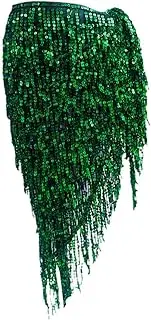 [Frediuo] Belly Dance Hip Scarf Sparkly Bellydancing Hip Belt for Party Tango Performance