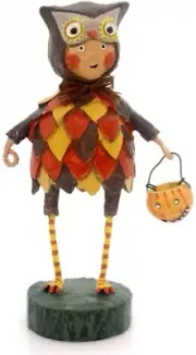 LORI MITCHELL ~ Hoot N Hollar Owl ~ Folk Art Halloween Trick or Treat Figure ~