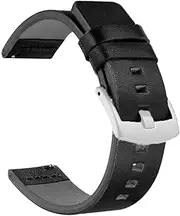 [ISOUDE] Leather Strap For Garmin Venu 2 Vivoactive 3 4 Forerunner 245M Replacement Watch Strap Bracelet Watchband Accessories 20mm 22mm
