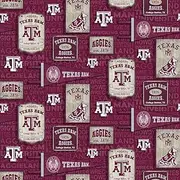 SYKEL ENTERPRISES Texas A&M Aggies Cotton Fabric with Vintage Pennant Design-Sold by The Full Yard