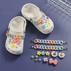 11PCS Bling Solid Rhinestone Shoes 1 Set Fruit Flower Chains Cute Croc Charms=y=