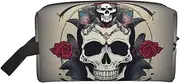 [FSCEV] Skull Yoga Storage Bag Toiletry Bag Travel Bag Cute Cosmetic Bag Makeup Accessories, White, One Size