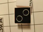 Pandora Moments Small Charm Hoop Sterling Silver Earrings (292728C00)