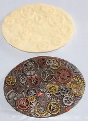 CLOCK-WORK STEAMPUNK Resin Game Base 2- 60mm OR 3- 50mm ROUND for Warhammer
