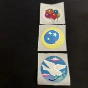 Lot Of 3 Vintage 80’s Foil Mylar Stickers - not original backings-