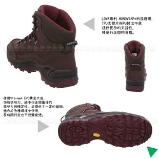 【LOWA 德國 女 Renegade GTX Mid 中筒多功能健行鞋《深藍/磚紅》】LW320945/登山鞋/中筒靴/徒步鞋