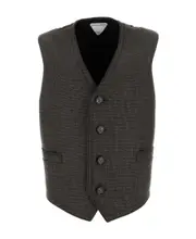 Houndstooth Wool Gilet With Label IT40 Black