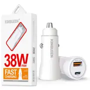 KINGLEEN (C921) 30W 5A 2 Ports PD 4.0 + USB Fast Car Charger Adapter Qualcomm QC3.0 Quick Charging Lighter Socket