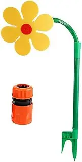 Crazy Daisy Sprinkler Sunflower Lawn Sprinkler Dancing Flower Water Irrigation System, Dancing Daisy Sprinkler, 360° Rotating Plastic Garden Sprinkler, for Watering, Garden, Lawn, Courtyard (Yellow)
