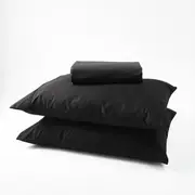 250 Thread Count Cotton Rich Sheet Set - Double Bed, Black