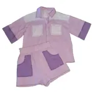 Peach Love Cotton Gauze 2pc Outfit Set Womens M Button Up Top & Pull-On Shorts