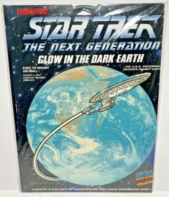 STAR TREK GLOW IN THE DARK EARTH Wall Decoration 1991 SEALED