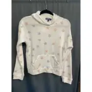 Freshman Pullover Hoodie Girl's XL White Star Pattern Long Sleeve Pockets B64