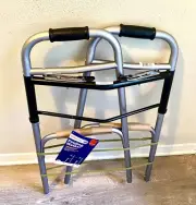 Deluxe Two Button Aluminum Folding Walker Walgreens Brand New With Tags