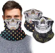 [SoJourner Bags] 9PCS Seamless Bandanas Face Mask Headband Scarf Headwrap Neckwarmer & More 12-in-1 Multifunctional for Music Festivals, Raves, Riding, Outdoors