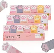 TIESOME 360 Pcs Cute Cat Sticky Index Tabs, Kawaii Self-Adhesive Cat Paw Notes Mini Cartoon Animal Tabs Page Markers for Cat Lovers Cute Office Supplies